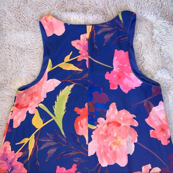 Everly Floral Print 'Forever Mine' Blue Tank-Style Dress Size: Medium - Picture 11 of 12
